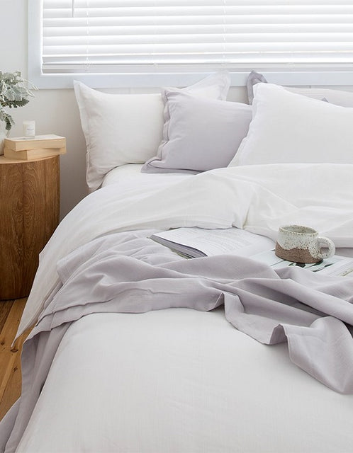 grey white BAMBOO COTTON DUVET set pillowcase and quilt cover LOOM LIVING