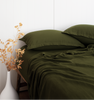 Bamboo cotton sheets Olive green Loom Living fitted sheet