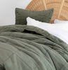 Olive green VELVET bedding velvet coverlet velvet throw cotton velvet collection LOOM LIVING