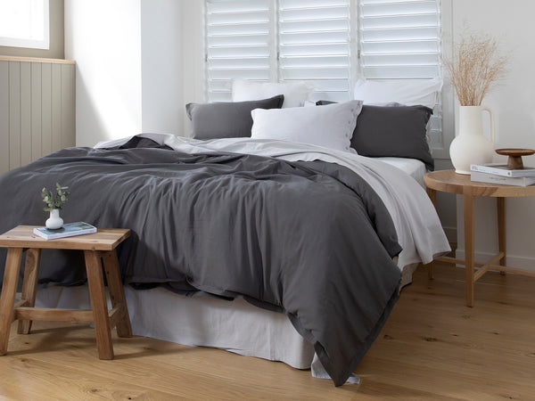 Grey bamboo bedding bamboo quilt cover grey bamboo sheets LOOM LIVING