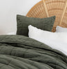 Olive velvet green velvet pillow European cushion velvet LOOM LIVING